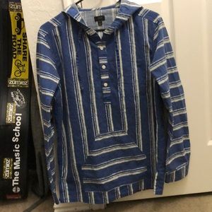 J. Crew hooded half button-down shirt